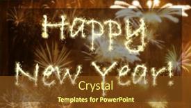  Presentation with new year card - Audience pleasing theme consisting of happy-new-year-2021-night backdrop and a tawny brown colored foreground