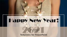  Presentation with happy new year - Slide set featuring happy-new-year-2021-party background and a soft green colored foreground