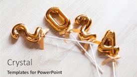  Presentation with happy new year - Presentation consisting of happy-new-year-2024-concept and a lemonade colored foreground