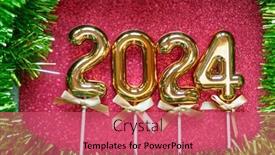  Presentation with happy new year - Presentation design with happy-new-year-2024-orange and a coral colored foreground