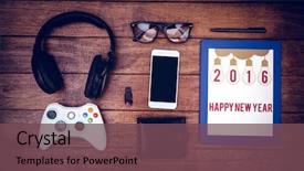  Presentation with happy new year - Colorful slides enhanced with happy new year against close backdrop and a violet colored foreground