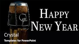  Presentation with happy new year - Colorful theme enhanced with happy-new-year-against-sealed backdrop and a black colored foreground