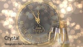  Presentation with sparkling wine - Amazing slides having happy new year against sparkling backdrop and a coral colored foreground