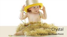  Presentation with new baby - PPT layouts consisting of happy new year baby isolated background and a yellow colored foreground