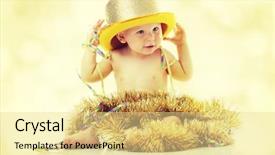  Presentation with new baby - Presentation theme having happy new year baby background and a blonde colored foreground