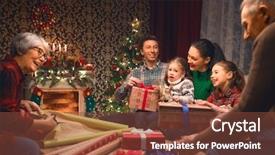  Presentation with happy new year - Theme having happy new year grandma grandpa background and a tawny brown colored foreground