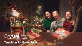  Presentation with grandma - Presentation design having happy new year grandma grandpa background and a tawny brown colored foreground