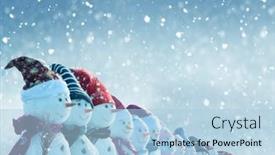  Presentation with snowmen - Presentation having happy-new-year-greeting-card background and a light blue colored foreground