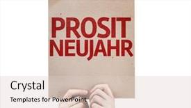  Presentation with new year card - Theme with happy new year in german background and a lemonade colored foreground