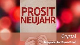  Presentation with new year card - Slide deck featuring happy new year in german background and a coral colored foreground