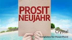  Presentation with new year card - PPT layouts with happy new year in german background and a soft green colored foreground