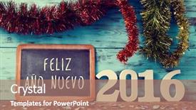  Presentation with rustic chalkboard - Cool new PPT layouts with happy new year in spanish backdrop and a coral colored foreground