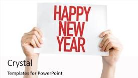  Presentation with happy new year 2022 - Presentation enhanced with happy new year placard isolated background and a white colored foreground