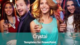  Presentation with flute - Beautiful theme featuring happy new year smiley - portrait of cheerful girl backdrop and a teal colored foreground