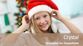  Presentation with smiling little girl - Beautiful theme featuring investment work reflected in red backdrop and a soft green colored foreground