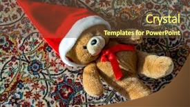  Presentation with teddy bear - Theme consisting of happy new year smiley - santa teddy bear at home background and a  colored foreground