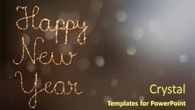  Presentation with sparkle - Slide deck with happy-new-year-text-written background and a tawny brown colored foreground