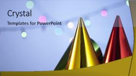  Presentation with top hat - Beautiful presentation design featuring happy new year top hat with a festive glitter background backdrop and a light blue colored foreground