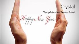  Presentation with end year party - PPT theme consisting of happy new year with open background and a sky blue colored foreground