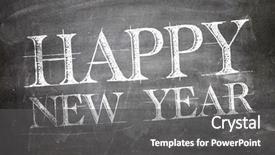  Presentation with happy new year - Presentation theme with happy new year written background and a dark gray colored foreground