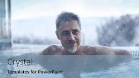  Presentation with cold water - Theme featuring happy-older-man-enjoying-hot background and a light blue colored foreground
