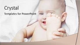  Presentation with happy baby - Theme consisting of happy one year old baby background and a  colored foreground