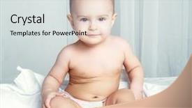  Presentation with baby diapers - Beautiful slide deck featuring happy one year old baby backdrop and a sky blue colored foreground