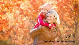  Presentation with kid s happy fathers day - Cool new PPT theme with happy parent and kid family backdrop and a red colored foreground