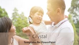  Presentation with activity - Amazing slide deck having happy parents and child bonding at green park asian family outdoors activity backdrop and a coral colored foreground