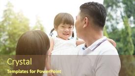  Presentation with activity - Cool new theme with happy parents and child at green park asian family outdoors activity backdrop and a tawny brown colored foreground