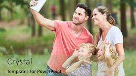  Presentation with happy korean kids - Presentation theme consisting of happy-parents-and-kids-take background and a seafoam green colored foreground