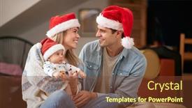  Presentation with new baby - Presentation design consisting of happy-parents-celebrating-new-year background and a tawny brown colored foreground