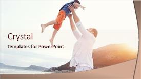  Presentation with father and son - Amazing slide deck having happy parents day - father throwing son in air backdrop and a lemonade colored foreground