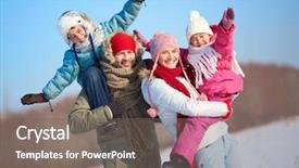  Presentation with happy kids - Colorful presentation design enhanced with german prisoners after world war backdrop and a violet colored foreground.