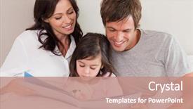  Presentation with love story of apollo and daphne - Beautiful presentation theme featuring happy parents reading a story backdrop and a coral colored foreground