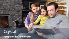  Presentation with parents - Slide set consisting of happy parents reading their young background and a  colored foreground