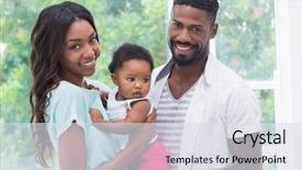  Presentation with happy baby - Presentation theme featuring happy parents with baby girl background and a  colored foreground