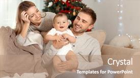  Presentation with baby christmas - Amazing presentation having happy parents with baby backdrop and a coral colored foreground