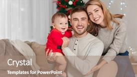  Presentation with baby christmas - Slides consisting of happy parents with baby background and a coral colored foreground
