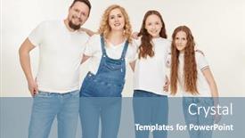  Presentation with pregnant mother - PPT theme featuring happy-parents-with-their-beloved background and a teal colored foreground