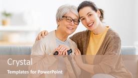  Presentation with caregiver - Presentation theme featuring happy-patient-and-caregiver-spending background and a coral colored foreground