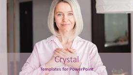  Presentation with hands heart - Presentation theme with happy-peaceful-adult-woman background and a lemonade colored foreground