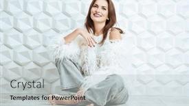  Presentation with casual young people - Presentation theme consisting of happy-people-and-emotions and a light gray colored foreground