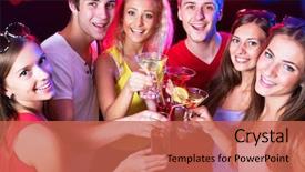  Presentation with glasses - PPT theme having chemical tubes with colorful caps medical laboratory research drug discovery pharmacology and biotechnology concept science and research background with copy space background and a  colored foreground.