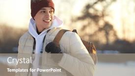  Presentation with emotions - Presentation having happy-people-concept-portrait background and a gray colored foreground