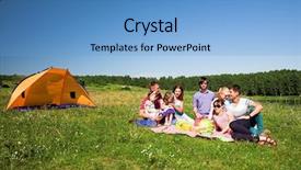  Presentation with patriotic we the people - Beautiful slides featuring happy people have a picnic backdrop and a light blue colored foreground