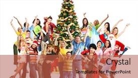 Presentation with christmas tree - Colorful theme enhanced with happy people santa and christmas backdrop and a red colored foreground