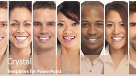  Presentation with union of people - Slides having happy people set background and a coral colored foreground