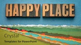  Presentation with vintage paper - Audience pleasing PPT theme consisting of happy-place-word-abstract backdrop and a gold colored foreground