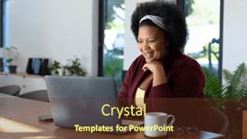  Presentation with happy life - Slide set enhanced with happy-plus-size-african-american background and a tawny brown colored foreground